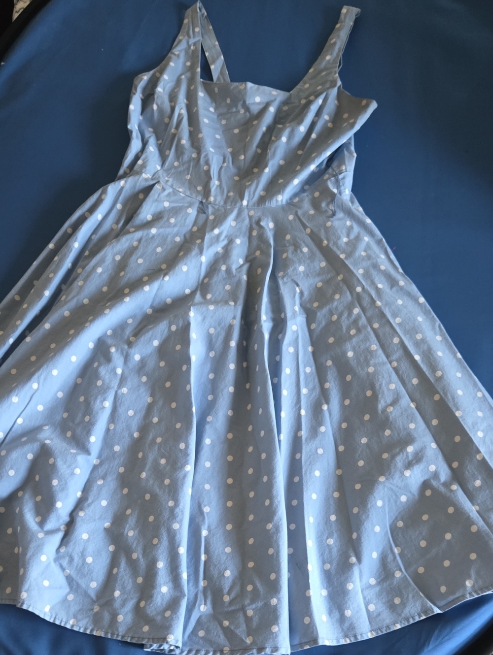bailey blue Powder Blue Polka Dot Sundress